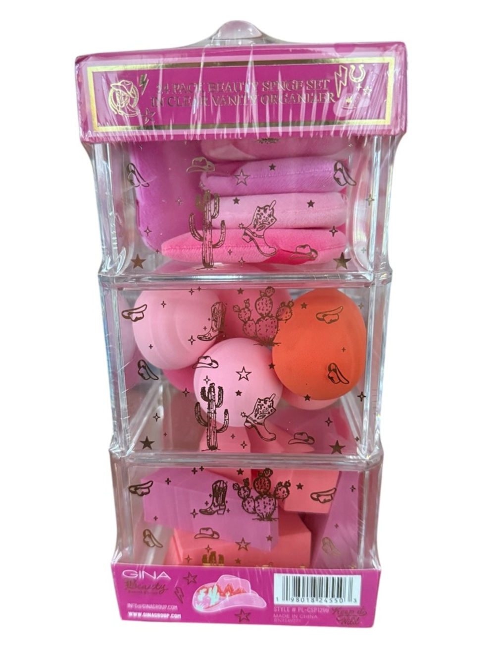 Makeup Sponge Set of 24 in Clear Vanity Organizer